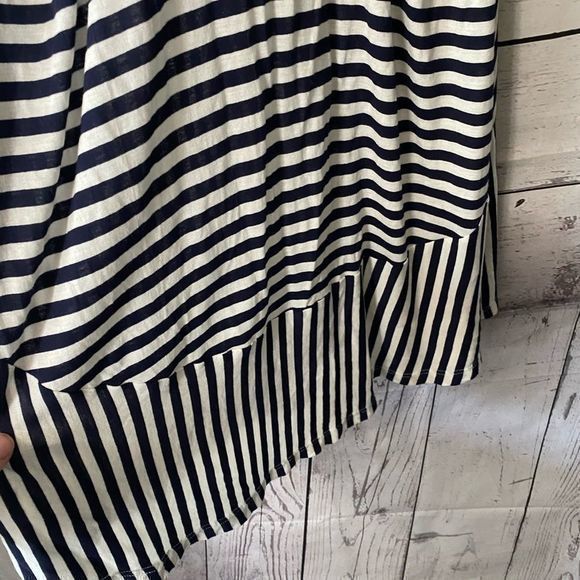 Soft joie navy razor back stripped tank small - Picture 2 of 7